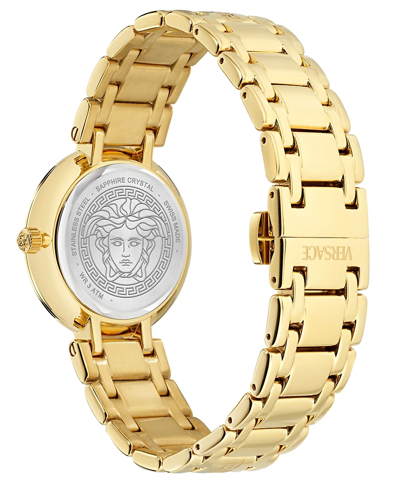 Versace Women's Swiss Antlia Gold Ion Plated Bracelet Watch 34mm