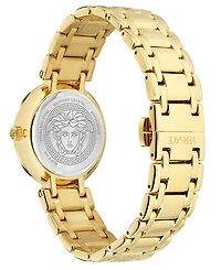 Versace Women's Swiss Antlia Gold Ion Plated Bracelet Watch 34mm