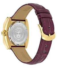 Versace Women's Swiss Medusa Antares Burgundy Leather Strap Watch 35mm