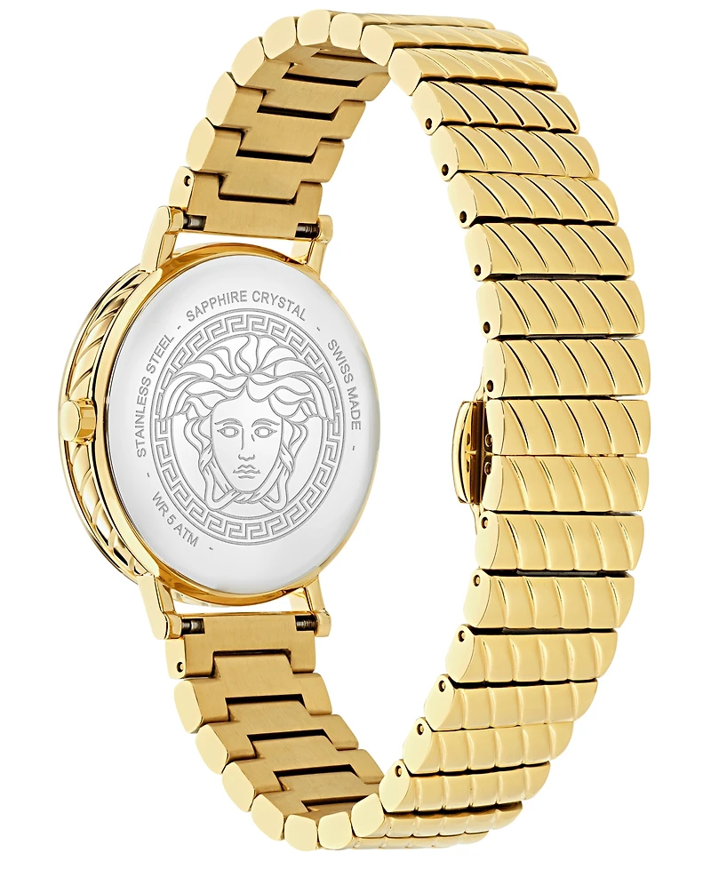 Versace Women's Swiss Delphinus Gold Ion Plated Bracelet Watch 35mm