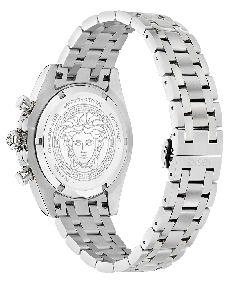 Versace Men's Swiss Chronograph Fornax Stainless Steel Bracelet Watch 43mm