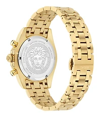 Versace Men's Swiss Chronograph Fornax Gold Ion Plated Bracelet Watch 43mm