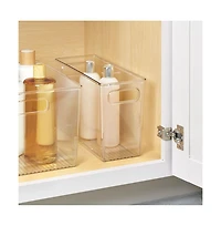iDesign Plastic Storage Bin with Handles - Set of - Clear