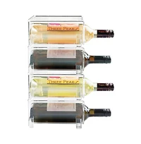 iDesign Stackable Holder for Water or Wine Bottles, Set of 4, Clear, Made in Usa