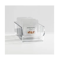 iDesign Stackable 3-Section Storage Bin for Pantry, Set of 4, Clear, Made in Usa