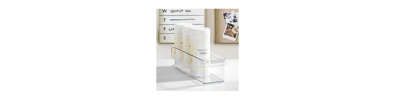 iDesign Stackable Fridge Storage Bin with Handle, Set of 3, Clear, Made in Usa