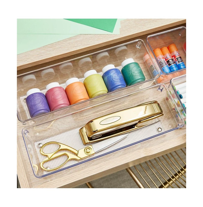 iDesign Drawer Organizer Bins - Set of 6 - Clear