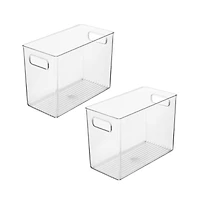 iDesign Pantry Storage Bin with Handles - Set of - Clear