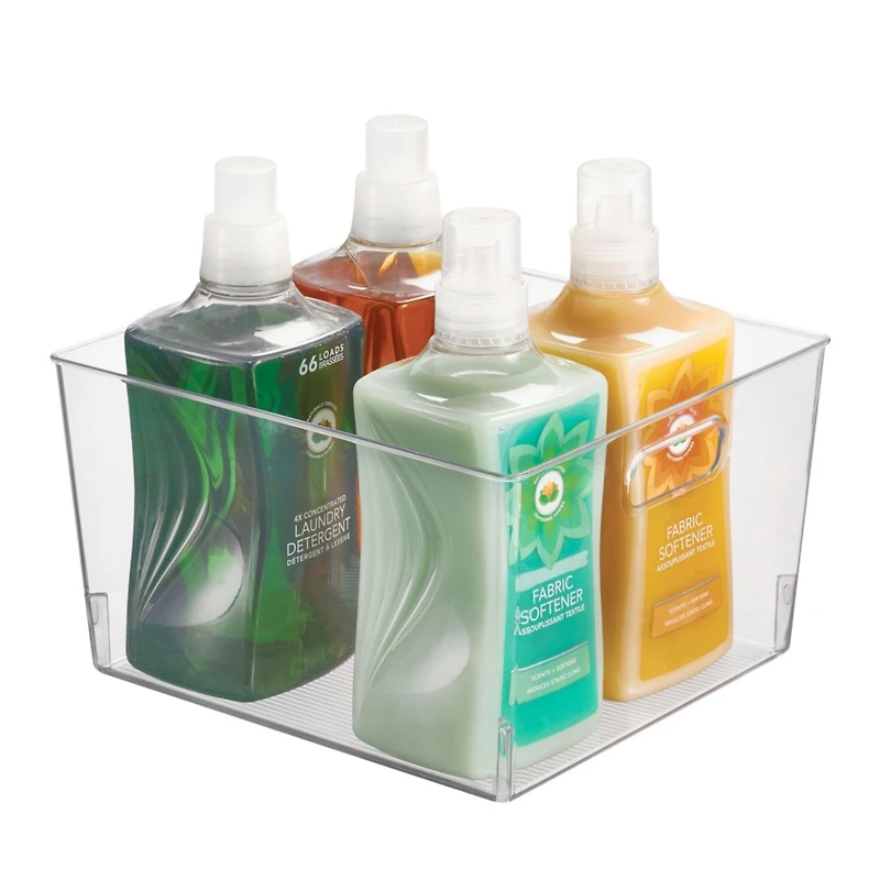 mDesign Plastic Household Cubby Storage Organizer Container Bin - 4 Pack - Clear, Usa Made