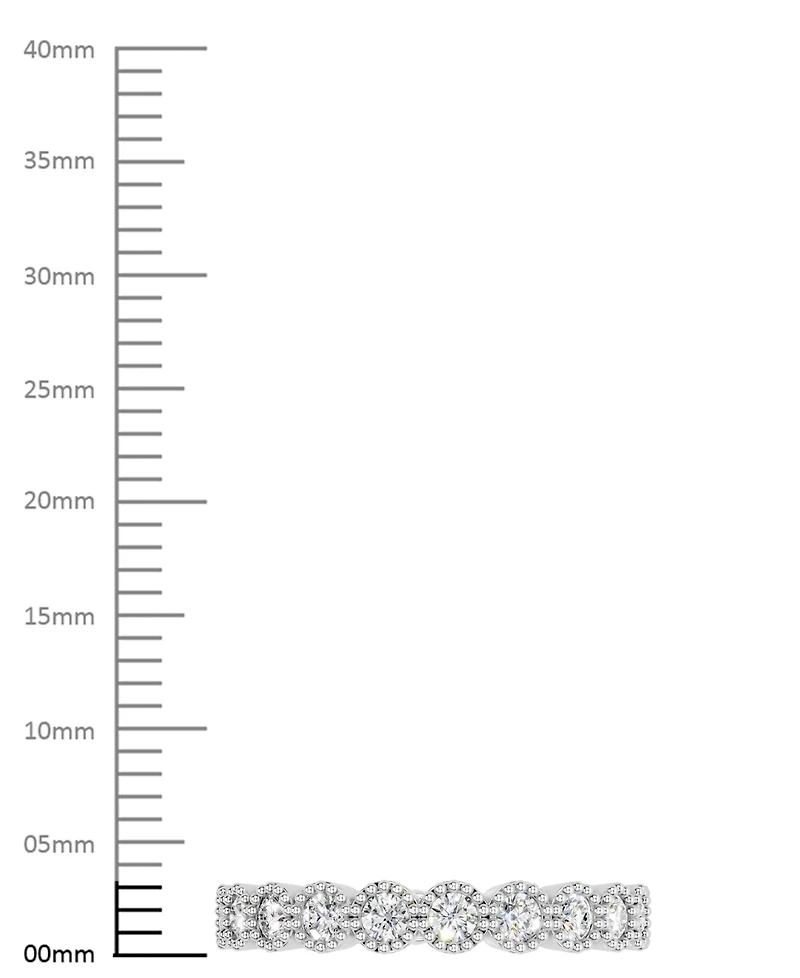 Diamond Milgrain Bead Frame Eternity Band (1 ct. t.w.) Platinum or 14k Gold