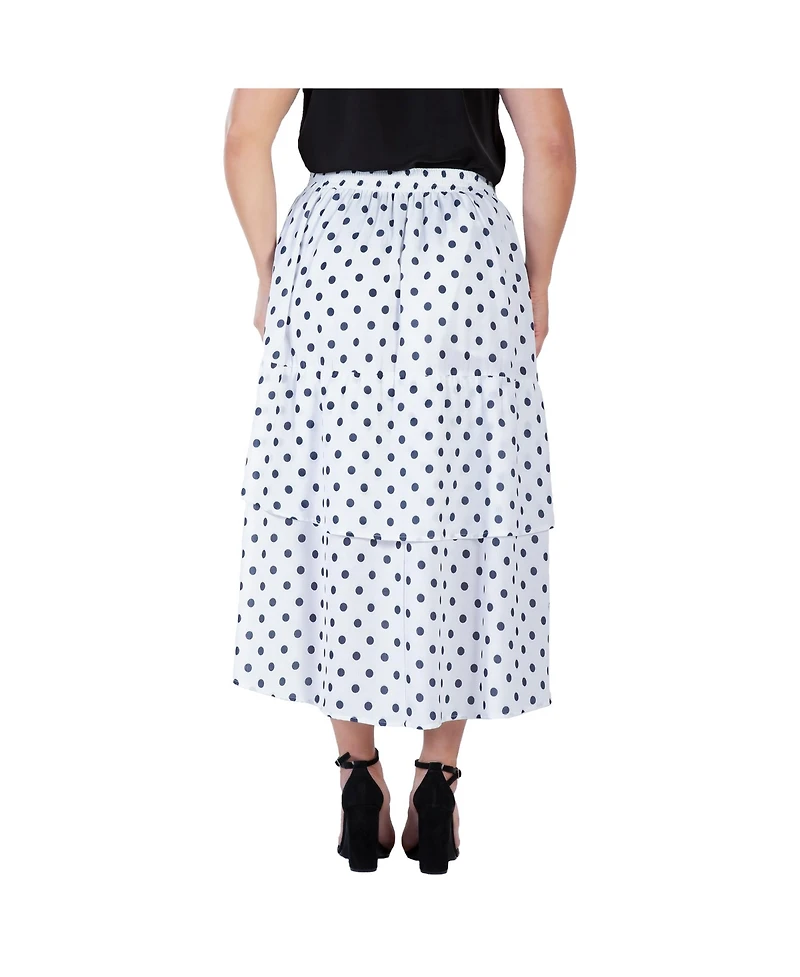 Women's Plus Ruffled Layer High-Low Asymmetrical Skirt