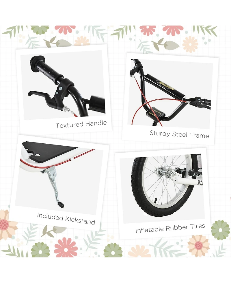 Aosom Youth Scooter Kick Scooter Front and Rear Dual Brakes,