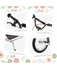Aosom Youth Scooter Kick Scooter Front and Rear Dual Brakes,