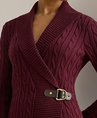 Lauren Ralph Petite Buckled Cotton Sweater