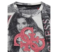 Guess Big Girls Newspaper Collage Scuba Long Sleeve Sweatshirt