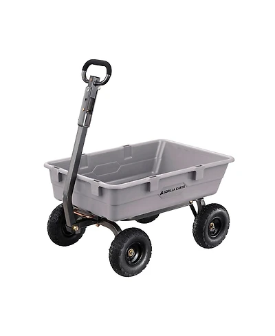 Gorilla Carts 800 Pound Capacity Heavy Duty Poly Yard Dump Utility Cart, Gray