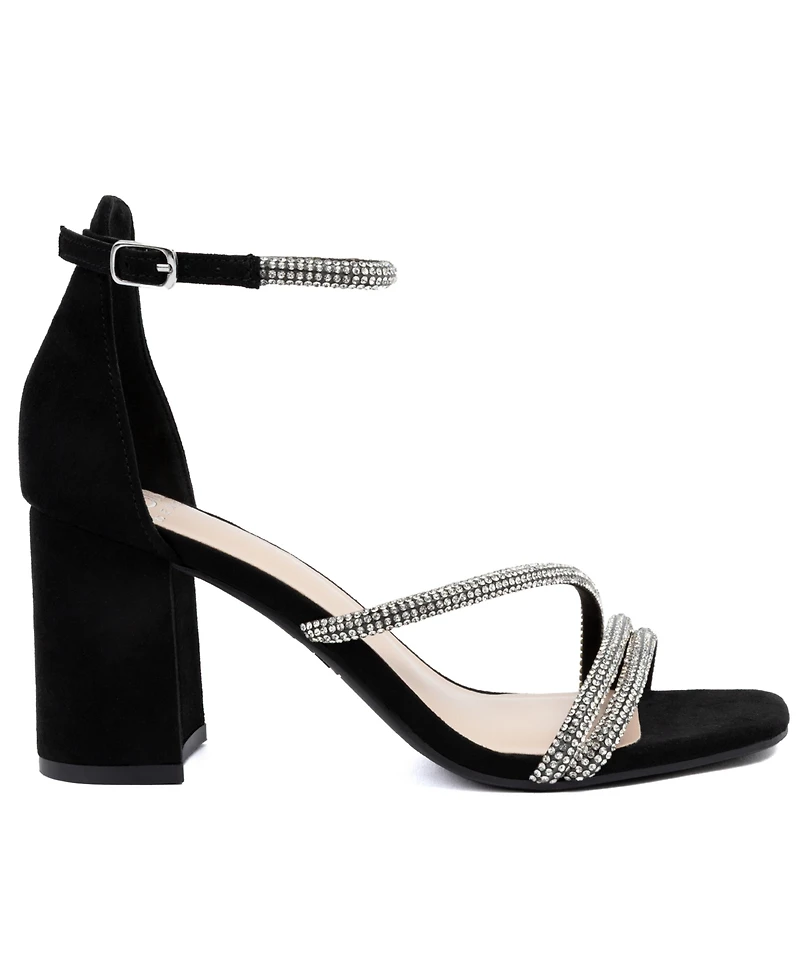 Jones New York Women's Ealton Block Heel Embellished Evening Sandals