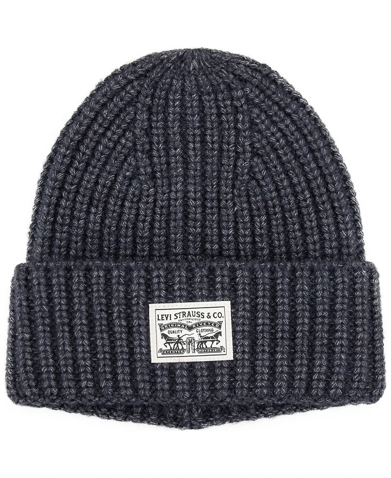 Levi's Men's Heathered Rib Knit Fashion Beanie