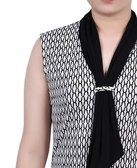 Ny Collection Petite Sleeveless Scarf Top