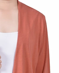 Ny Collection Petite Solid 3/4 Sleeve Cardigan Sweater