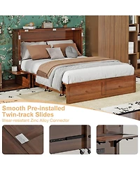 Livelylodge Murphy Bed Cabinet, Queen Murphy Bed with Usb and Charging Ports, Cabinet with Drawer Includes Storage Cabinet, Queen Suit for Guest Room,