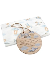 Baby Essentials Boys 4-Piece Teddy Bear Layette Set