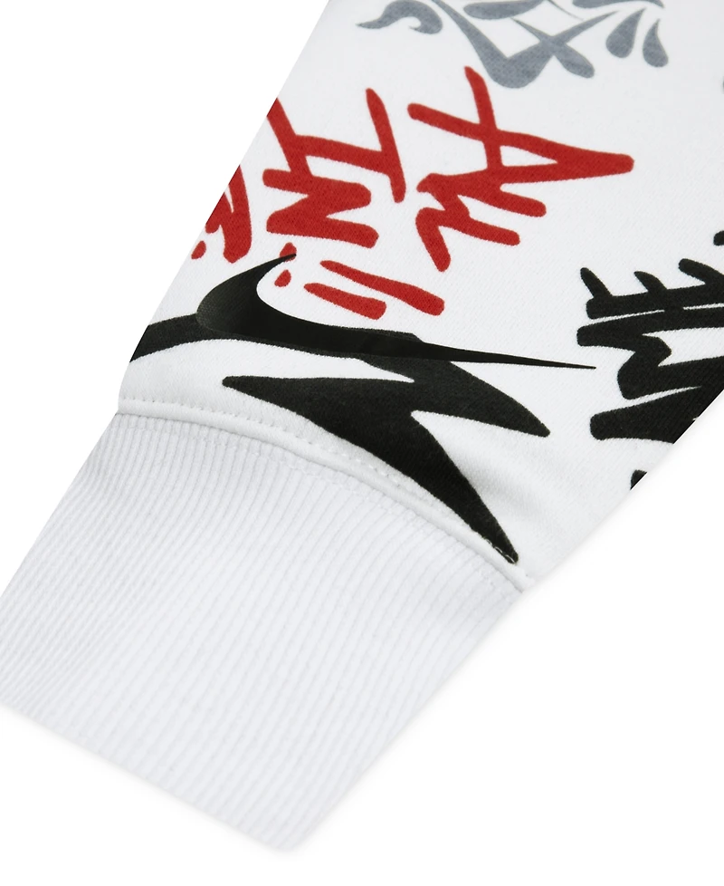 Nike 3BRAND by Russell Wilson Big Girls Graffiti-Printed Cropped Hoodie