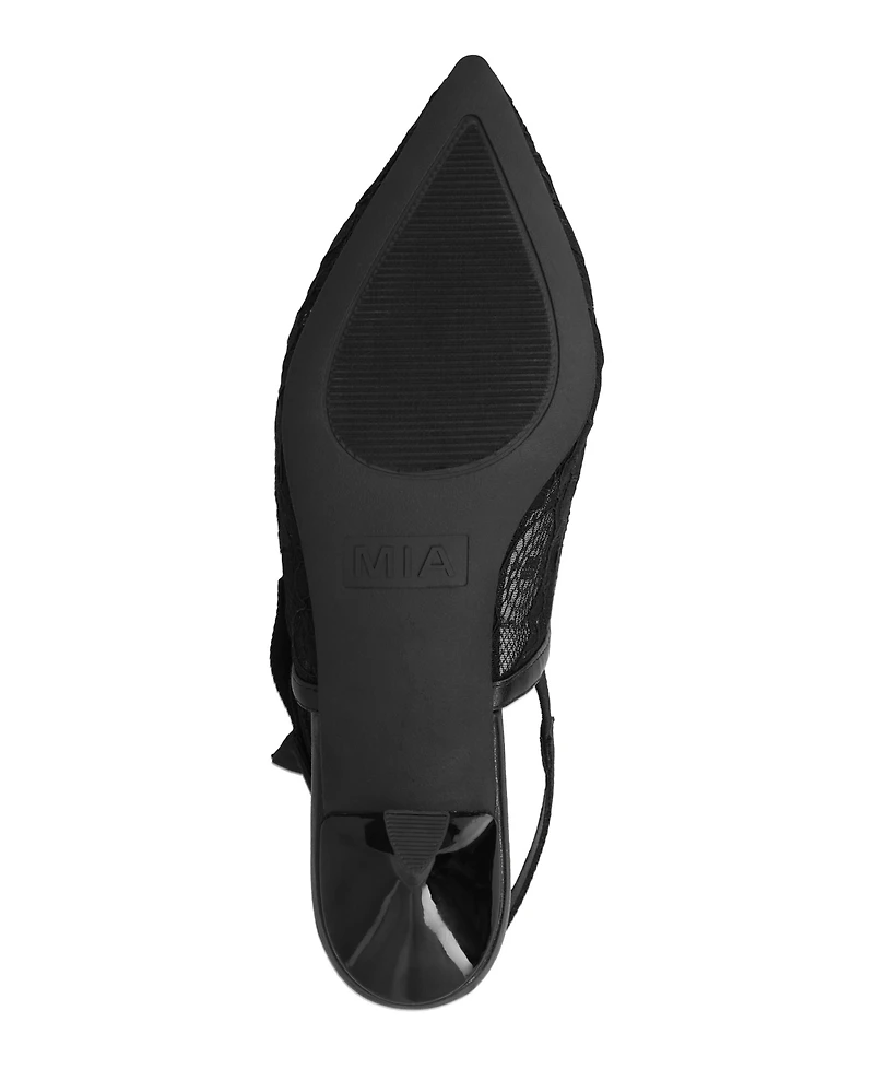Mia Women's Naida Slingback Kitten Heel Mesh Pumps