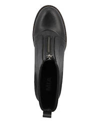 Mia Women's Fabiola Front Zip Stacked Heel Ankle Booties
