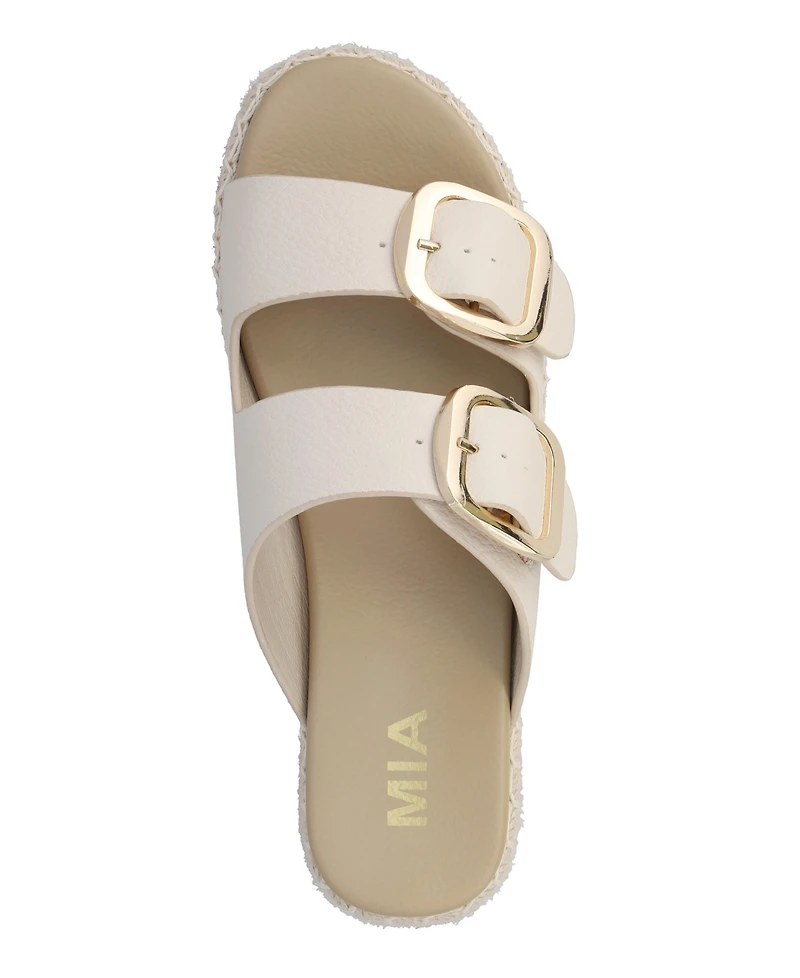 Mia Women's Shai Double Buckle Slip-On Slide Sandals