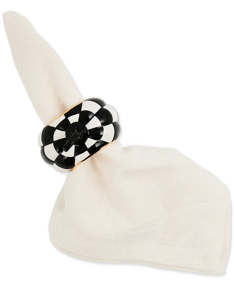 MacKenzie-Childs Courtly Check Pumpkin Napkin Rings, Set of 4