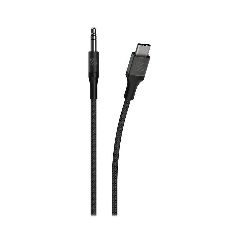 Scosche Braided Usb C to 3.5mm Aux Cable 4ft-Gray