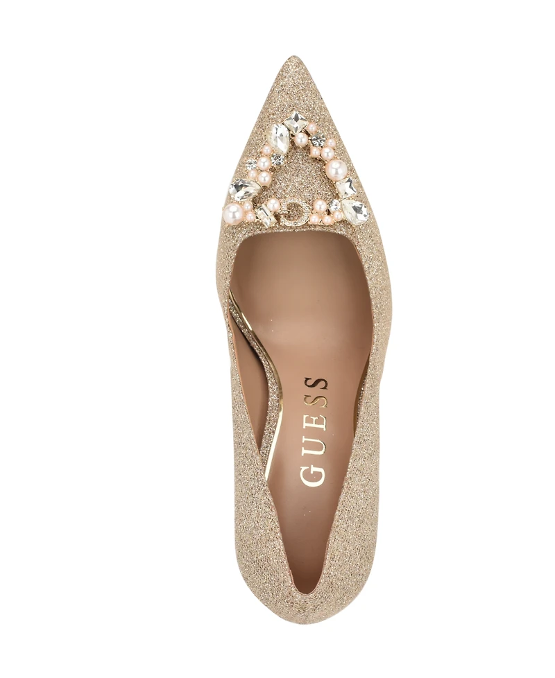 Guess Women's Prinsen Rhinestone Embellished Pointed Toe Pumps