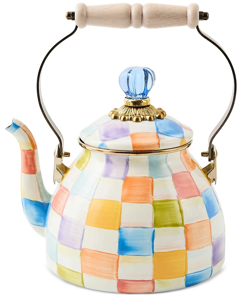 MacKenzie-Childs Confetti Check 2-Quart Tea Kettle