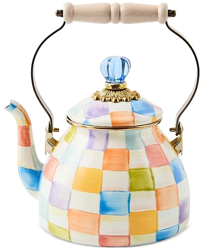 MacKenzie-Childs Confetti Check 2-Quart Tea Kettle
