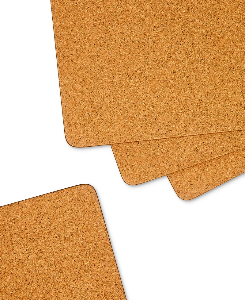 MacKenzie-Childs Wild Rose Brown Cork Back Placemats, Set of 4