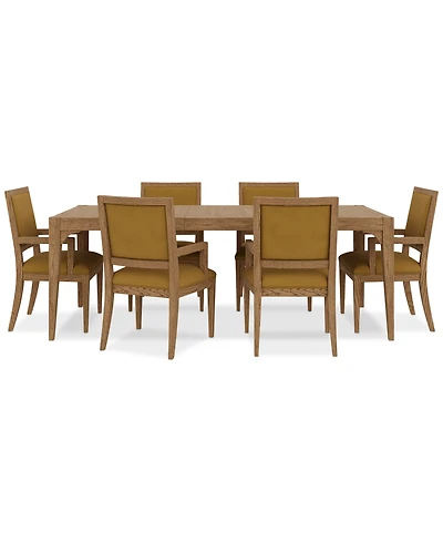 Everleigh Dining 7-Pc. Set (Table & 6 Upholstered Back Arm Chair)