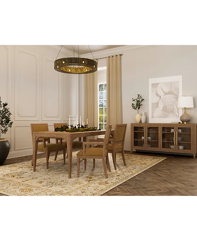 Everleigh Dining 5-Pc. Set (Table & 4 Upholstered Back Arm Chair)