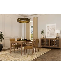 Everleigh Dining 5-Pc. Set (Table & 4 Upholstered Back Arm Chair)