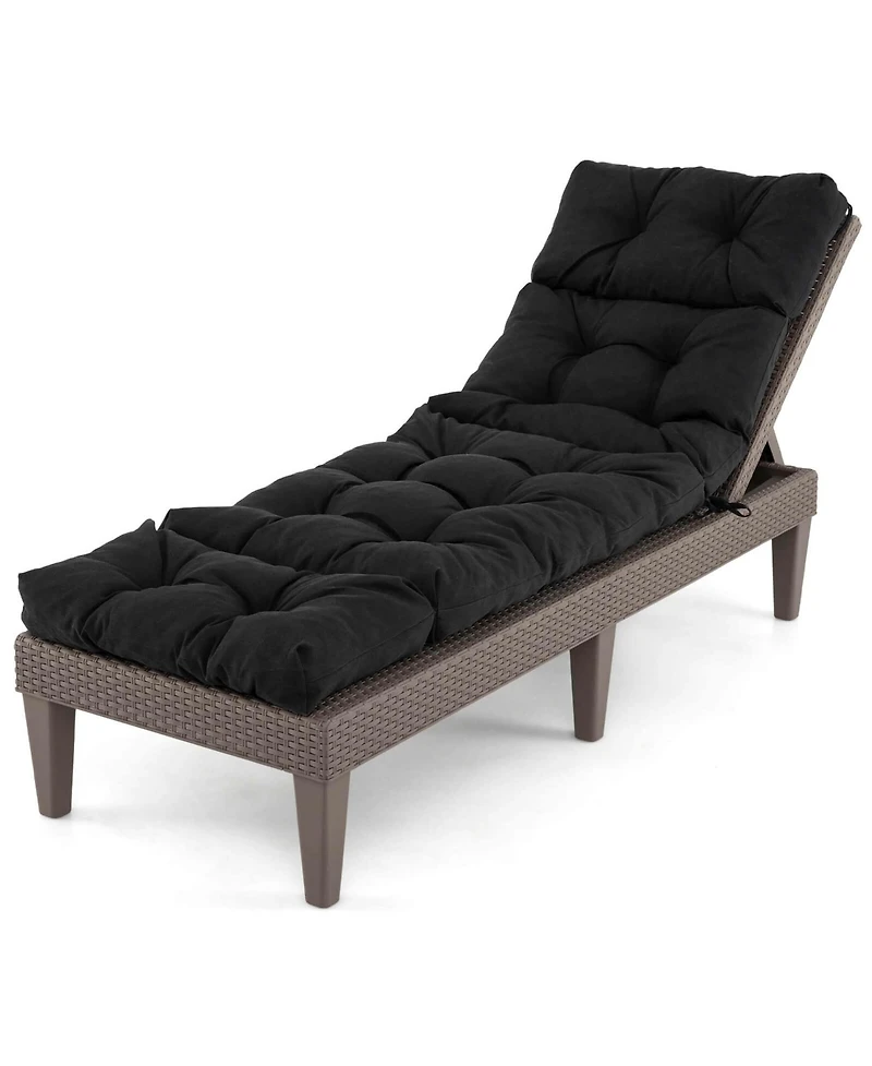 Gymax 73'' Lounge Chaise Cushion Padded Recliner