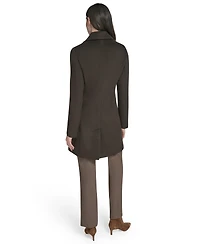 Calvin Klein Womens Single-Breasted Wool Blend Coat