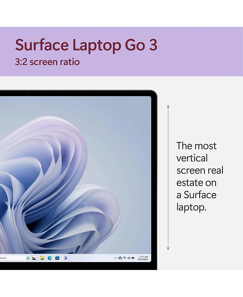 Microsoft Surface Laptop Go 3 12.4" Touchscreen, Intel Core i5-1235U 1.3GHz, 8GB Ram, 128GB Ssd, Windows 11 Pro, Platinum