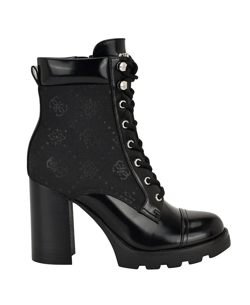 Guess Women's Nellsan High Block Heel Hiker Booties