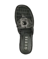Guess Women's Saime Embellished G Cutout Flat Thong Sandals
