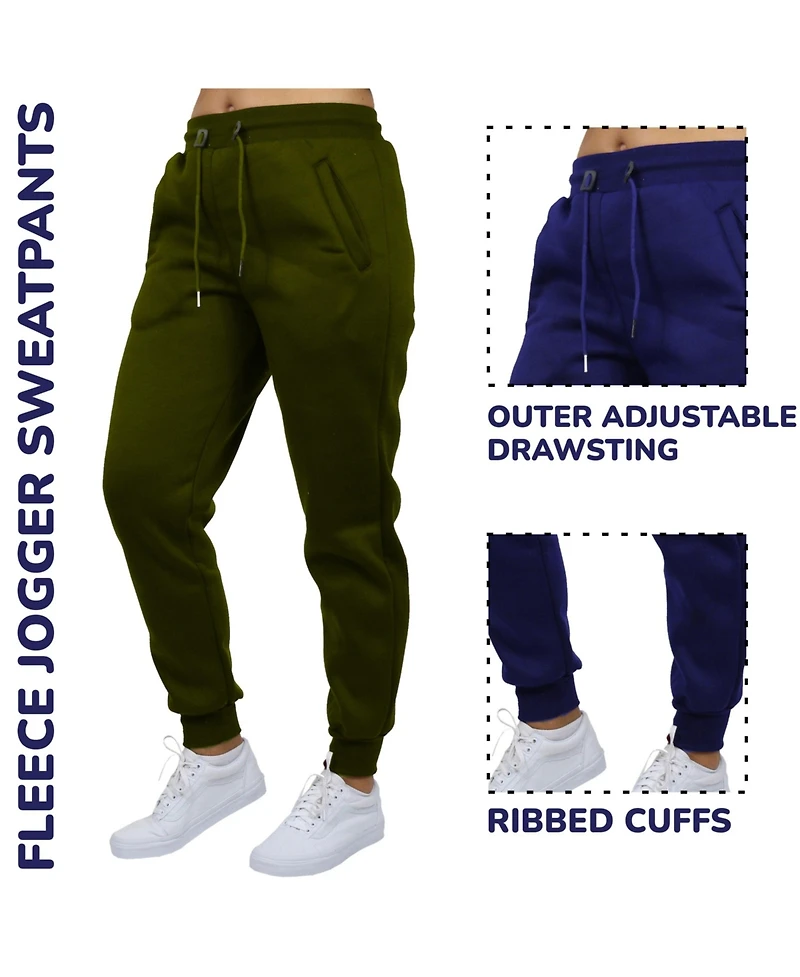 Galaxy By Harvic Women's Loose Fit Fleece Jogger Sweatpants