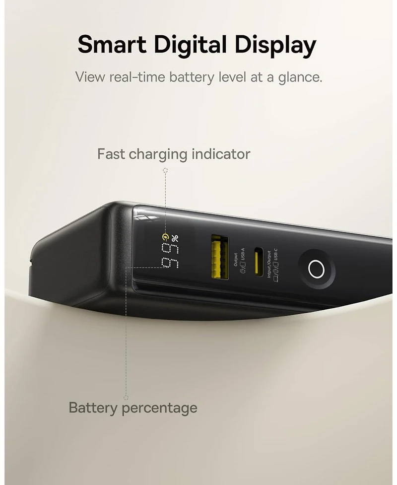 Baseus Nomos Power Bank, 67W Foldable Wall Plug and 10,000mAh 35W Portable Charger, 3-in-1 Travel Essentials Battery Pack Built-in Usb-c Cable