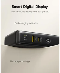 Baseus Nomos Power Bank, 67W Foldable Wall Plug and 10,000mAh 35W Portable Charger, 3-in-1 Travel Essentials Battery Pack Built-in Usb-c Cable