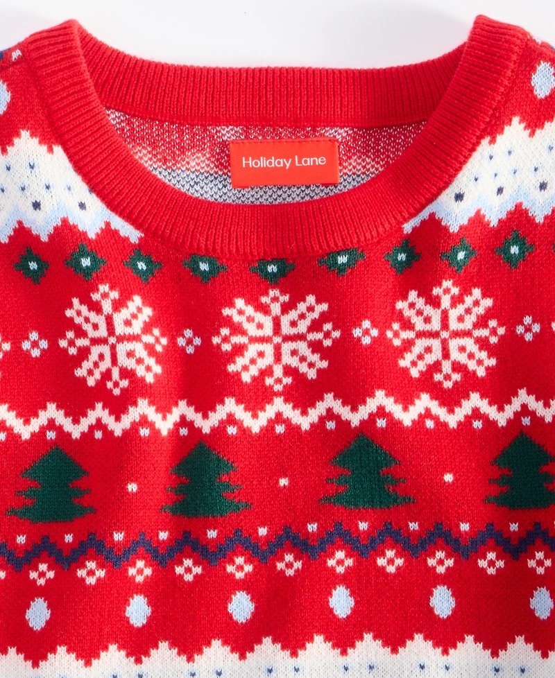 Holiday Lane Girls Fair Isle Sweater, Macy's Exclusive