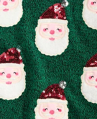 Holiday Lane Women's Santa-Embroidered Sweater, Macy's Exclusive