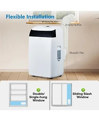gaomon 14,000 Btu Portable Air Conditioner - Quiet 3-in-1 Ac, 3 Cooling Speeds, Auto Swing, Remote Control, Installation Kits, 24-Hour Timer